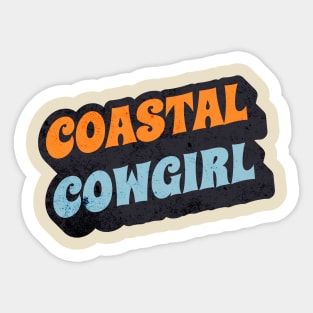 Coastal Cowgirl Vintage Retro Text Tee Design Sticker
